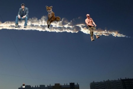Путин и метеорит. Фотожаба http://www.uznayvse.ru/